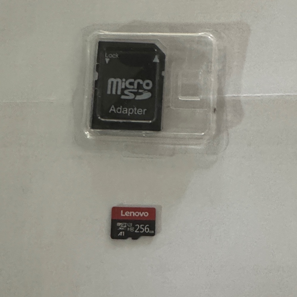 Lenovo Red and Black MicroSD Card with Adapter